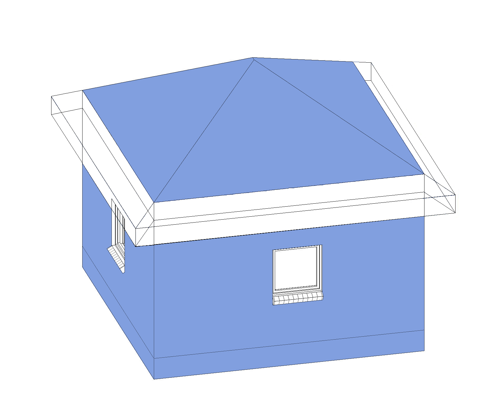 3D View of Roof with Eaves