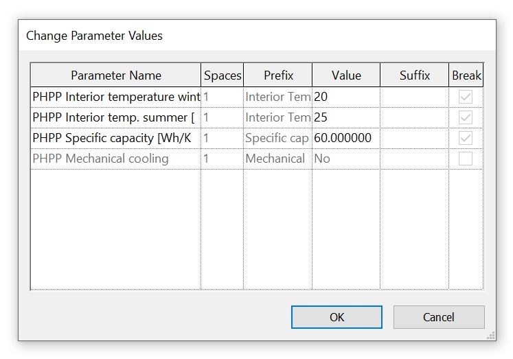 Change Parameter Values