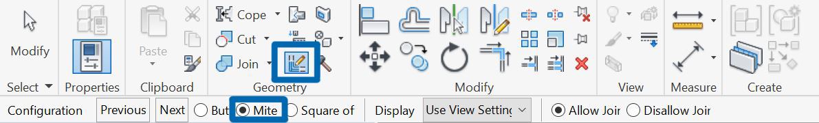 Modify Tab Wall Miter Option